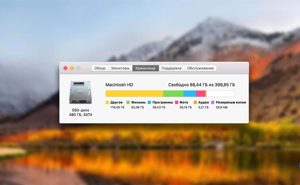Раздел другое MacOS